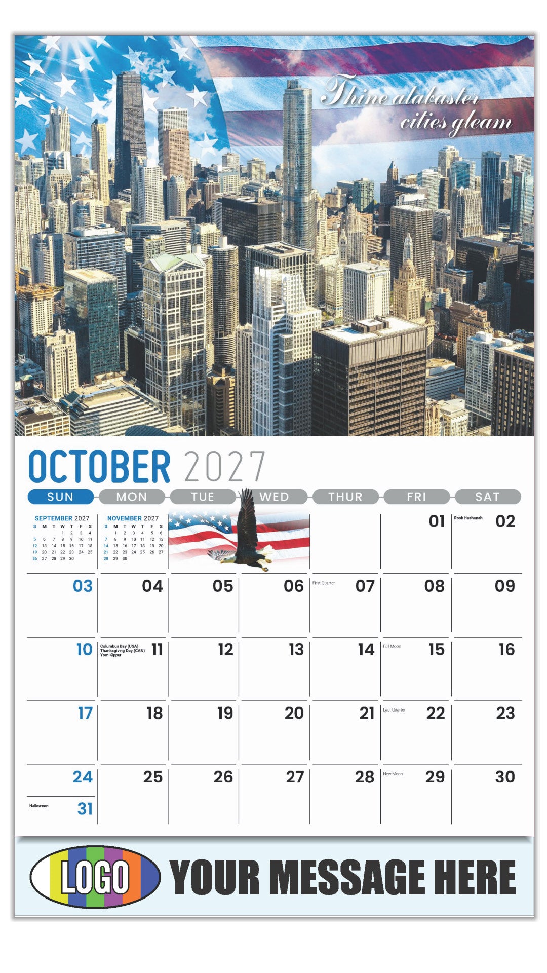 2027 Business Promotion Calendar - America the Beautiful  - October