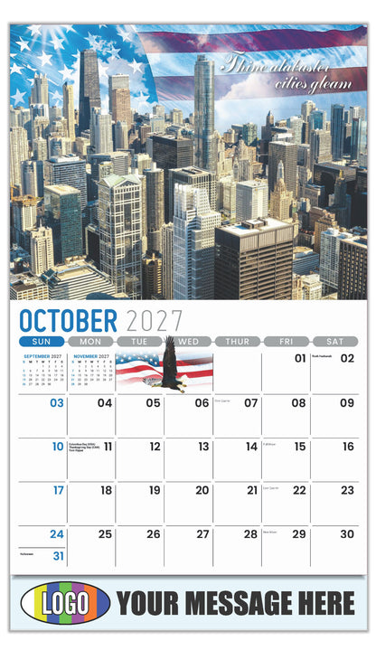 2027 Business Promotion Calendar - America the Beautiful  - October