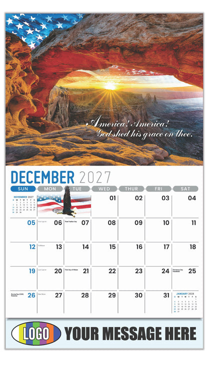 2027 Business Promotion Calendar - America the Beautiful  - December