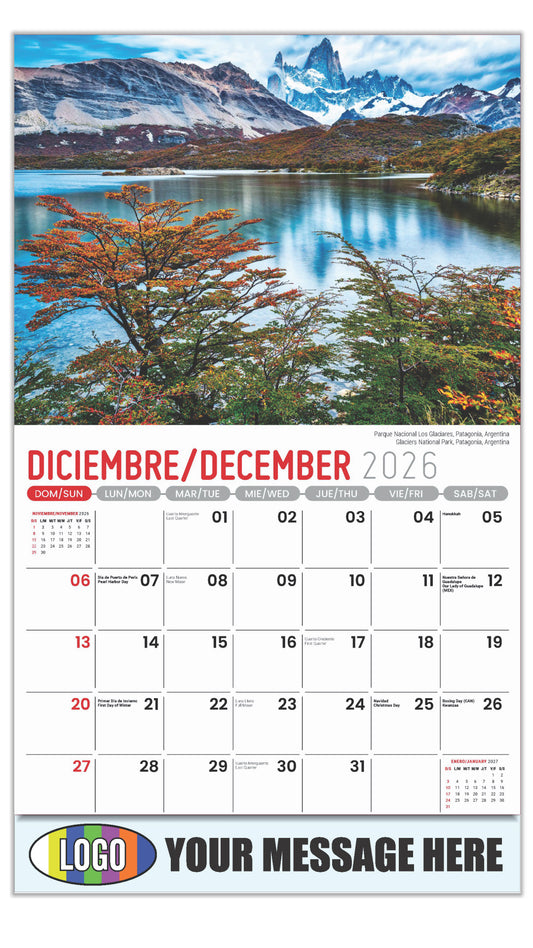 2027 Business Promotional Calendar - Latin America Scenic  - Glaciers National Park, Patagonia, Argentina
Parque Nacional Los Glaciares, Patagonia, Argentina - December_a