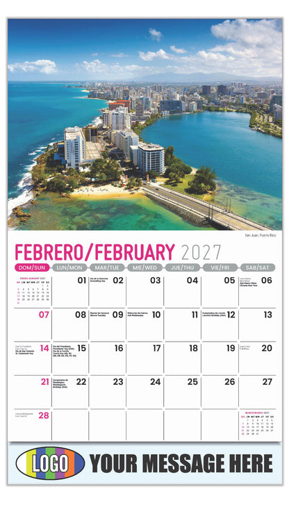 2027 Business Promotional Calendar - Latin America Scenic  - San Juan, Puerto Rico - February