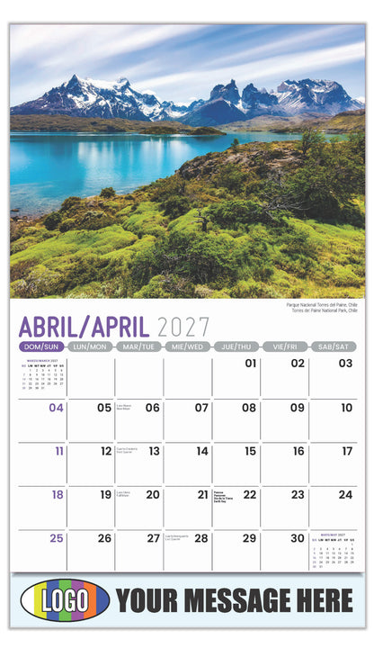 2027 Business Advertising Calendar - Latin America Scenic  - Torres del Paine National Park, Chile
Parque Nacional Torres del Paine, Chile - April