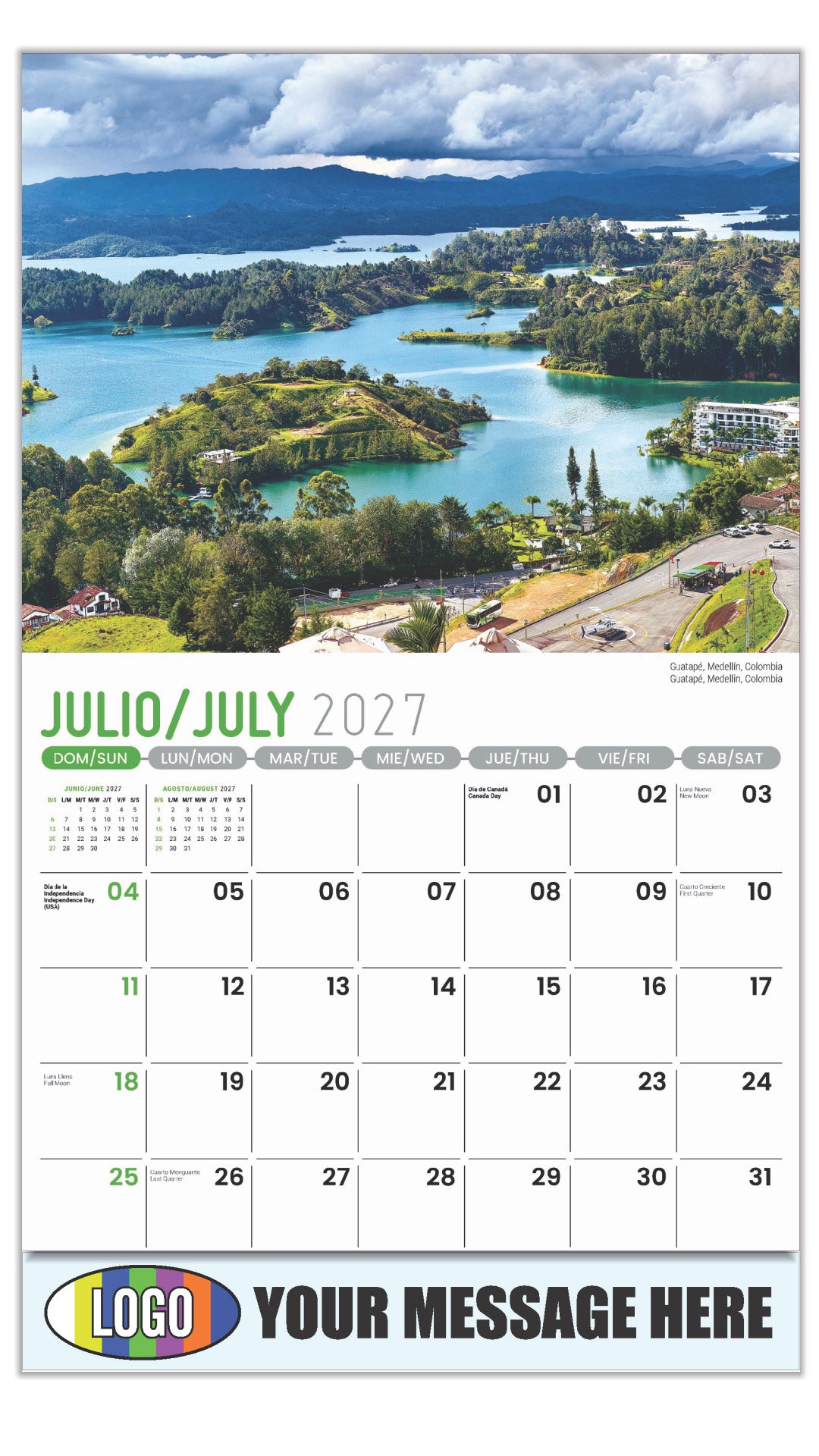 2027 Business Advertising Calendar - Latin America Scenic  - Guatapé, Medellin, Colombia
Guatapé, Medellín, Colombia - July