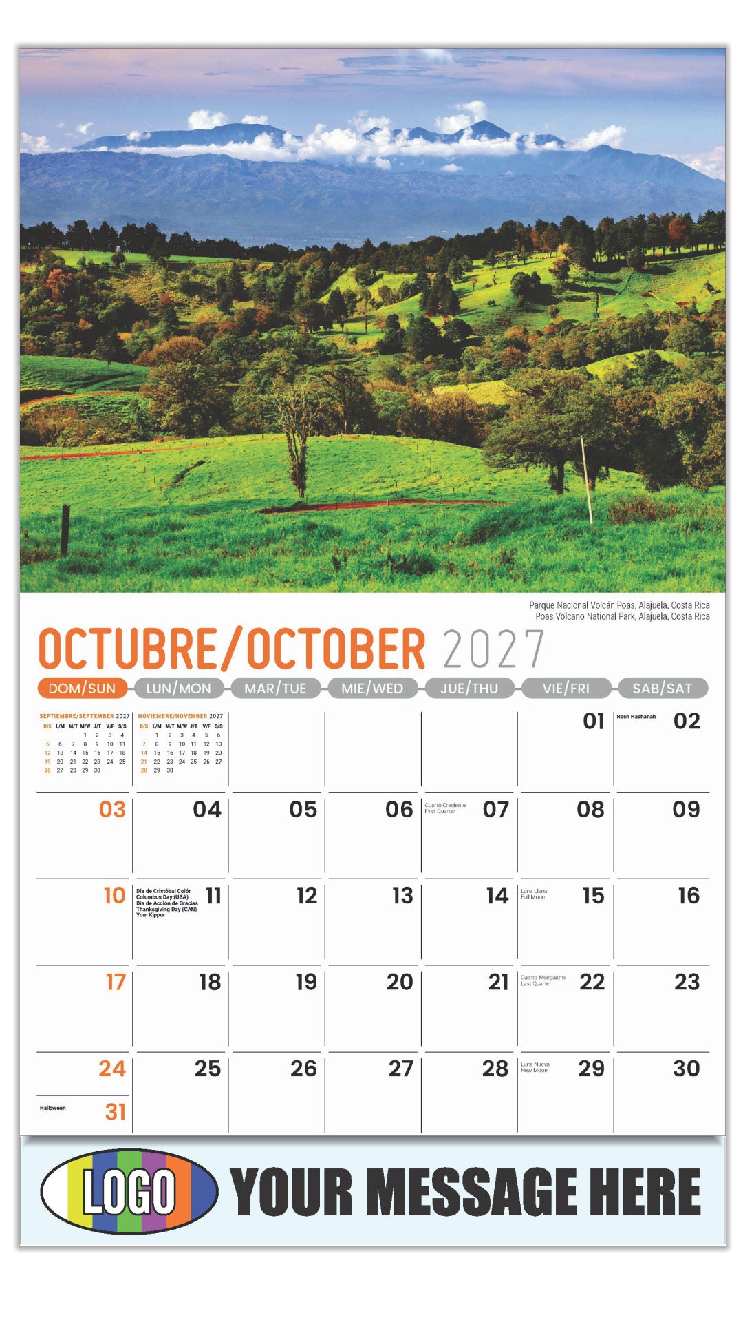 2027 Business Promotion Calendar - Latin America Scenic  - Poas Volcano National Park, Alajuela, Costa Rica
Parque Nacional Volcán Poás, Alajuela, Costa Rica - October