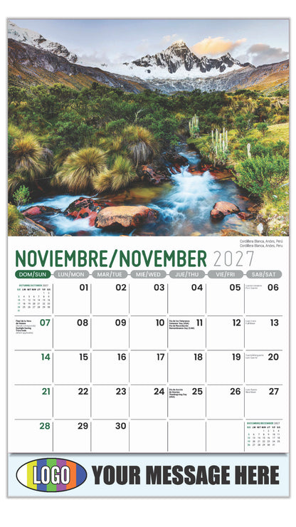 2027 Business Promotion Calendar - Latin America Scenic  - Cordillera Blanca, Andes, Peru
Cordillera Blanca, Andes, Perú - November