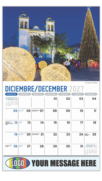 2027 Business Promotion Calendar - Latin America Scenic  - San Salvador, El Salvador - December