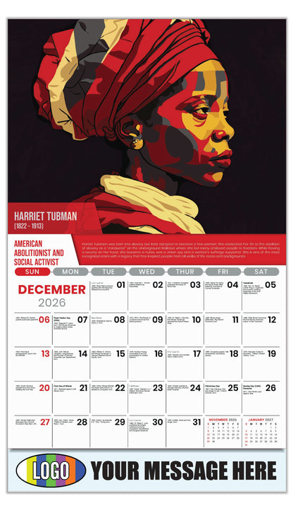 2027 Business Promotional Calendar - Black History - Harriet Tubman by Happy Sloth - December_a