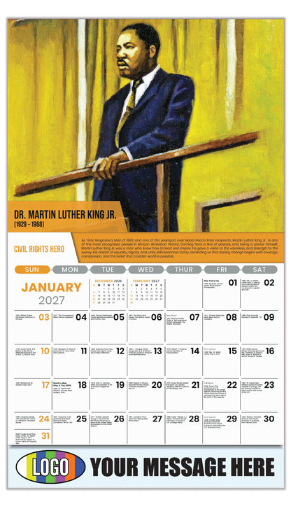 2027 Business Promotional Calendar - Black History - Martin Luther King Jr. By Colin Bootman - January