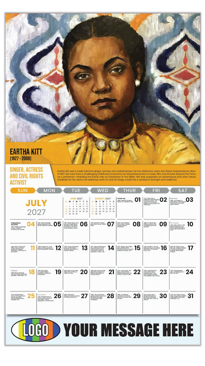 2027 Business Promo Calendar - Black History - Eartha Kitt by Allison Adams - July