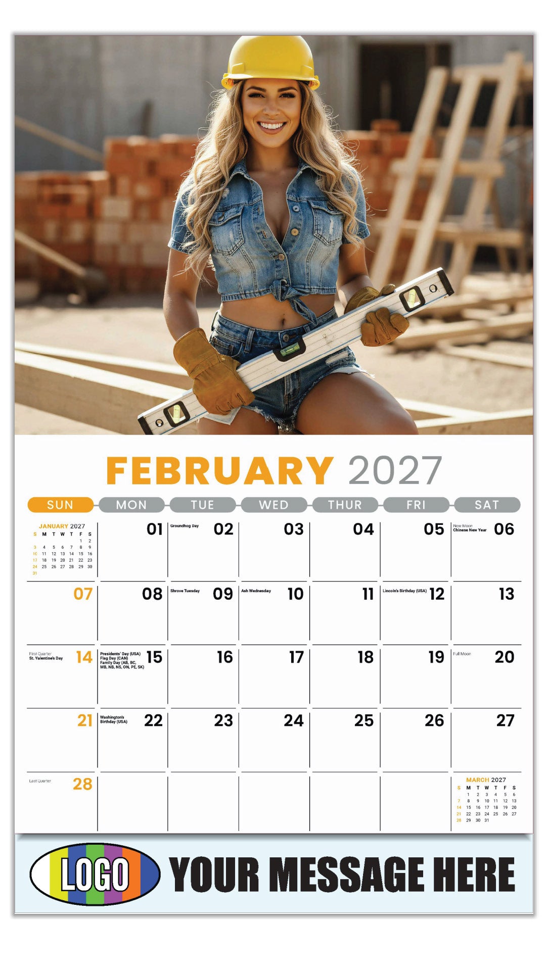 2027 Business Promotional Calendar - Building Bades - February