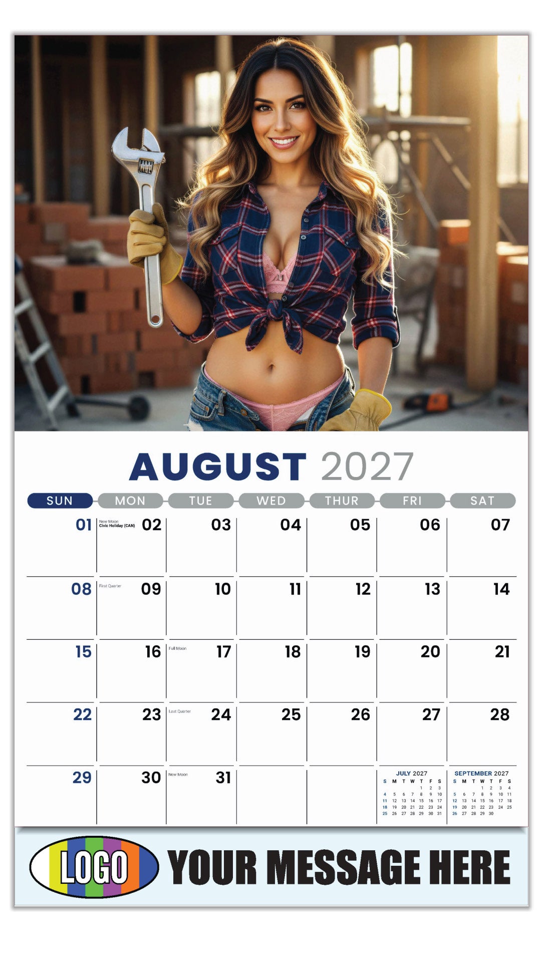 2027 Business Promo Calendar - Building Bades - August