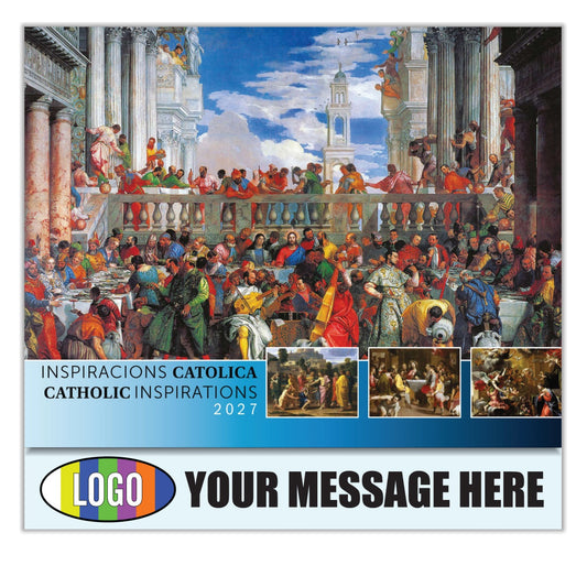 2027 Business Promotional Calendar - Catholic Inspirations bilingual - Printed with your Logo, Name and message
