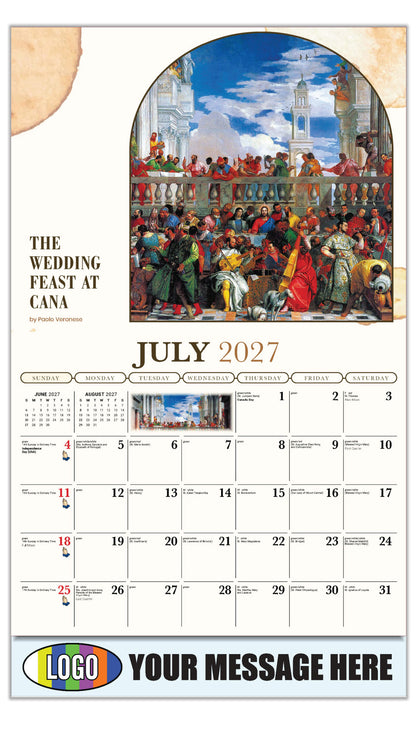 2027 Business Promo Calendar - Catholic Inspirations - The Wedding Feast at Cana by Paolo Veronese - July