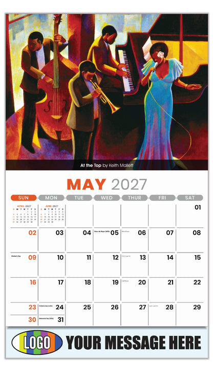 2027 Business Advertising Calendar - Celebration of African American Art - At the Top by Keith Mallett - May