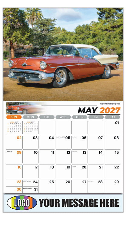 2027 Business Advertising Calendar - Classic Cars - 1957 Oldsmobile Super 88 - May