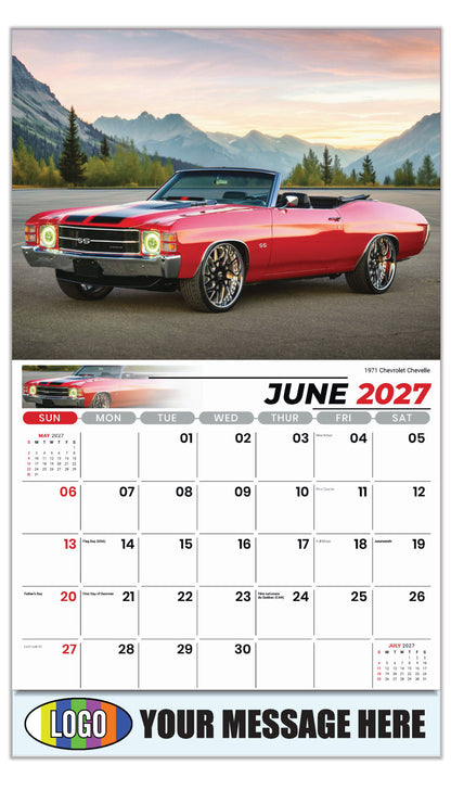 2027 Business Advertising Calendar - Classic Cars - 1971 Chevrolet Chevelle - June