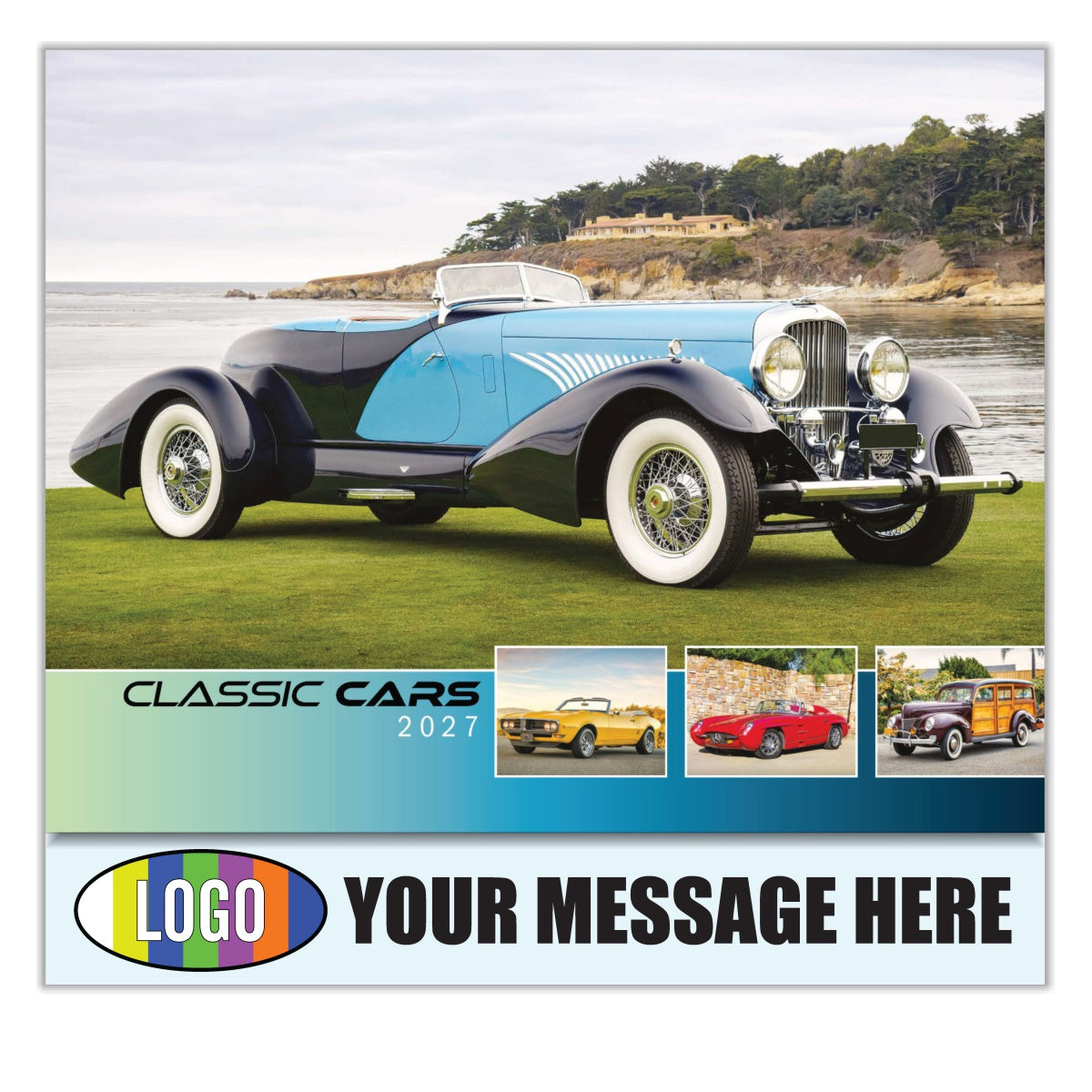 2027 Business Promo Calendar - Classic Cars - Printed with your Logo, Name and message