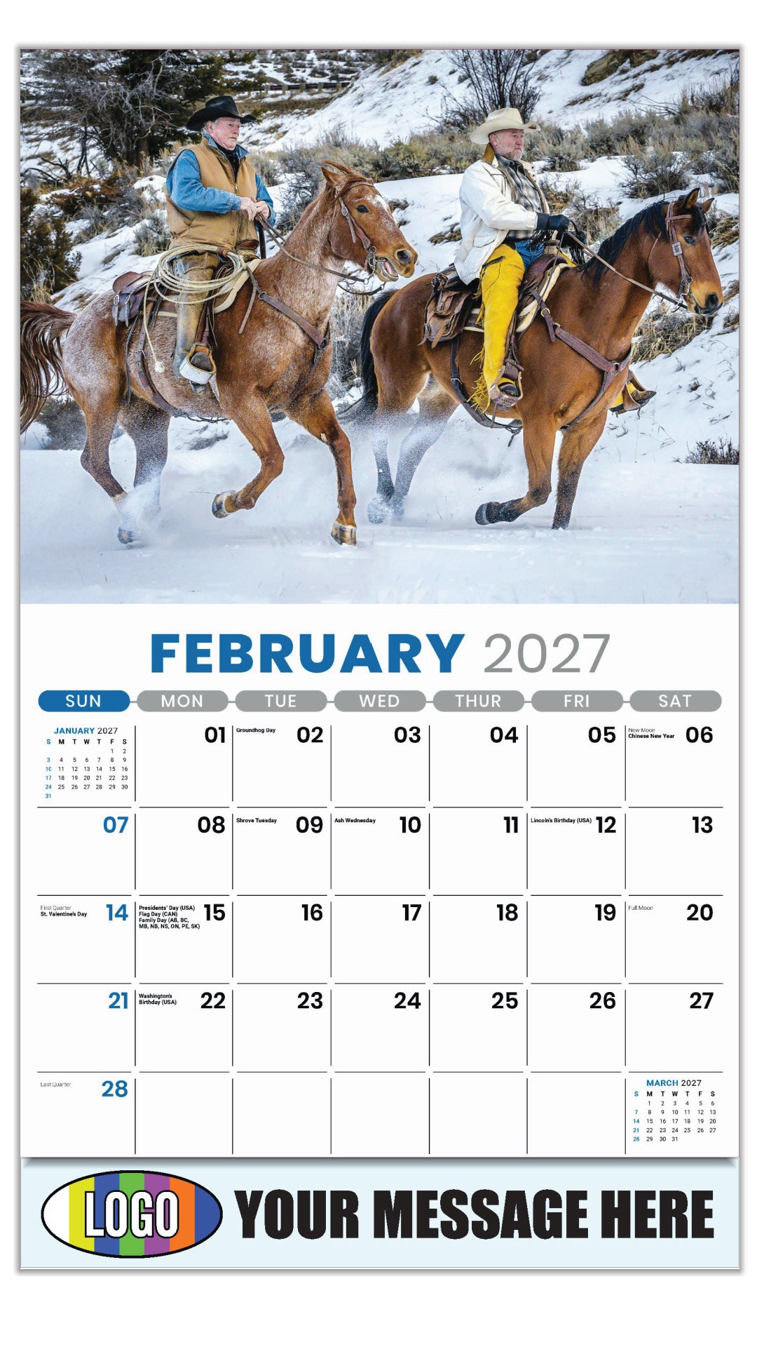 2027 Business Promotional Calendar - Country Spirit - February