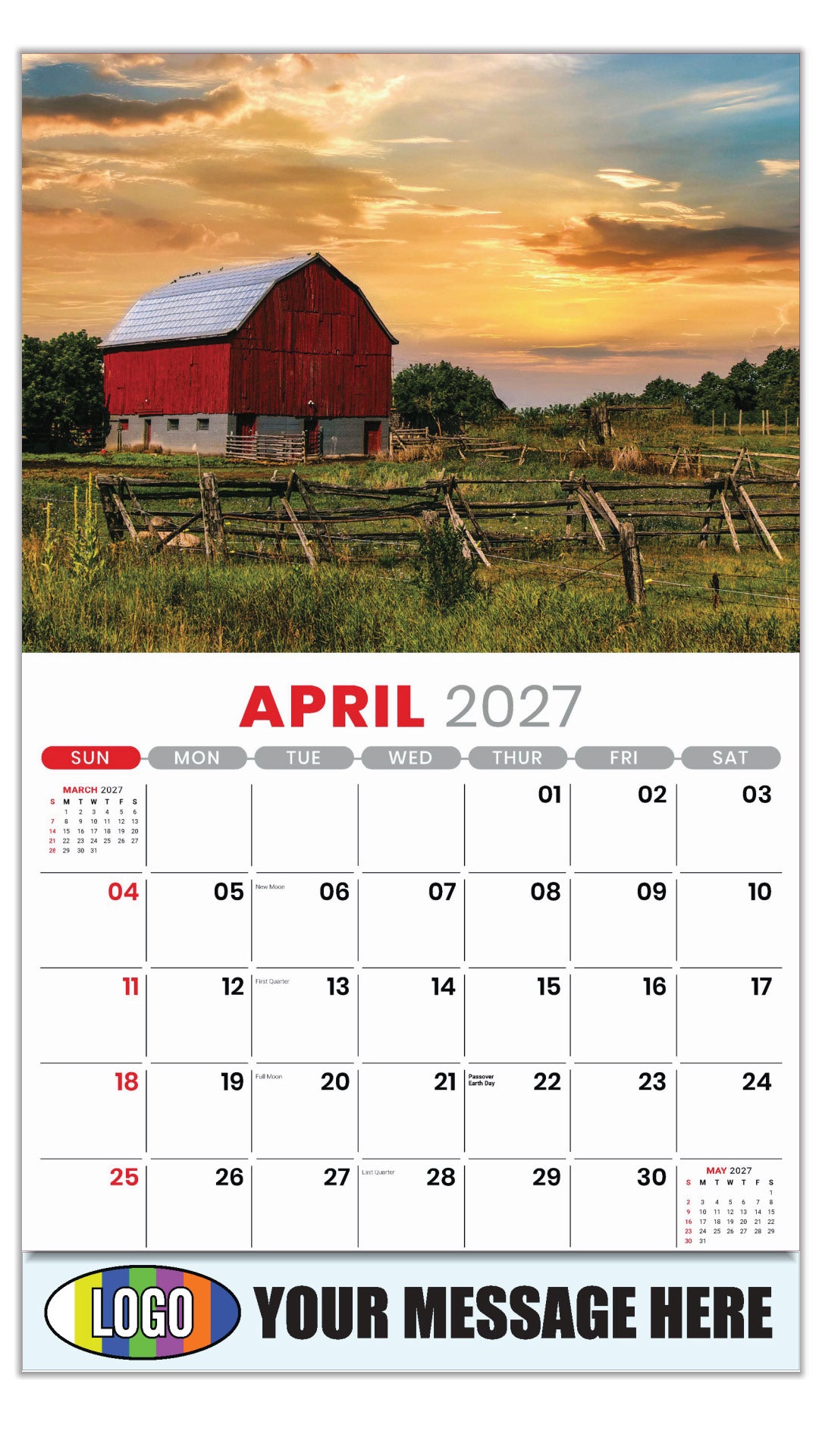 2027 Business Advertising Calendar - Country Spirit - April