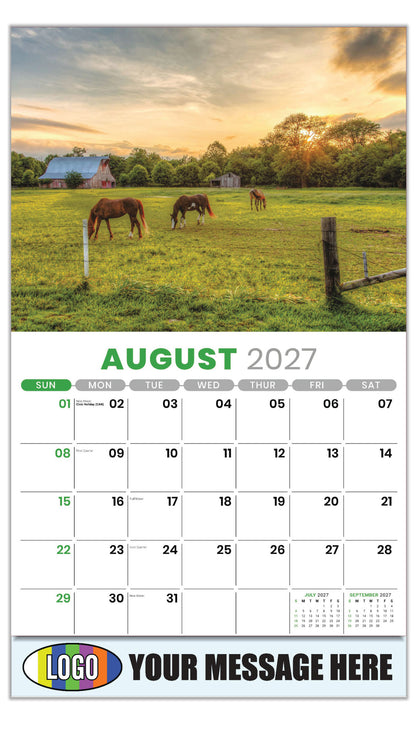 2027 Business Promo Calendar - Country Spirit - August