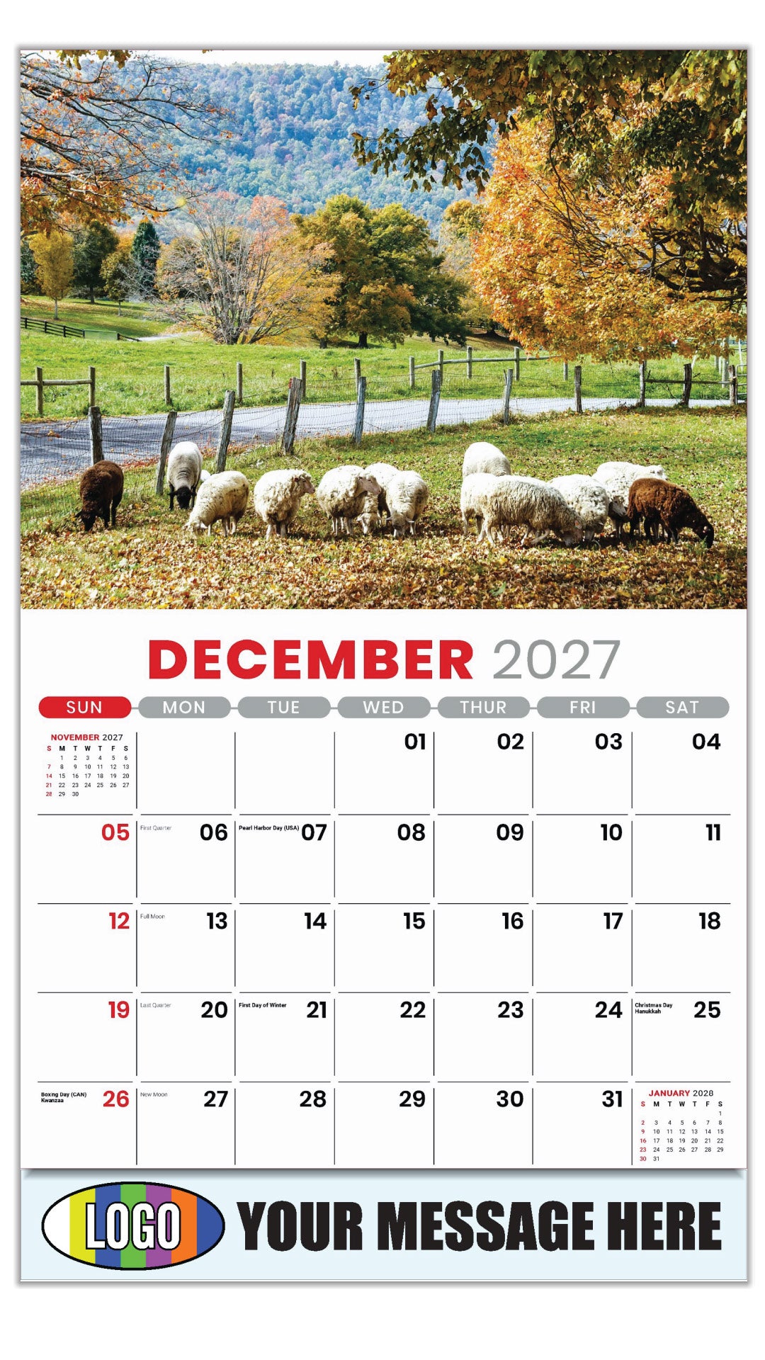 2027 Business Promotion Calendar - Country Spirit - December