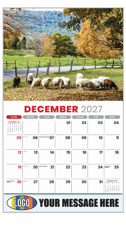 2027 Business Promotion Calendar - Country Spirit - December