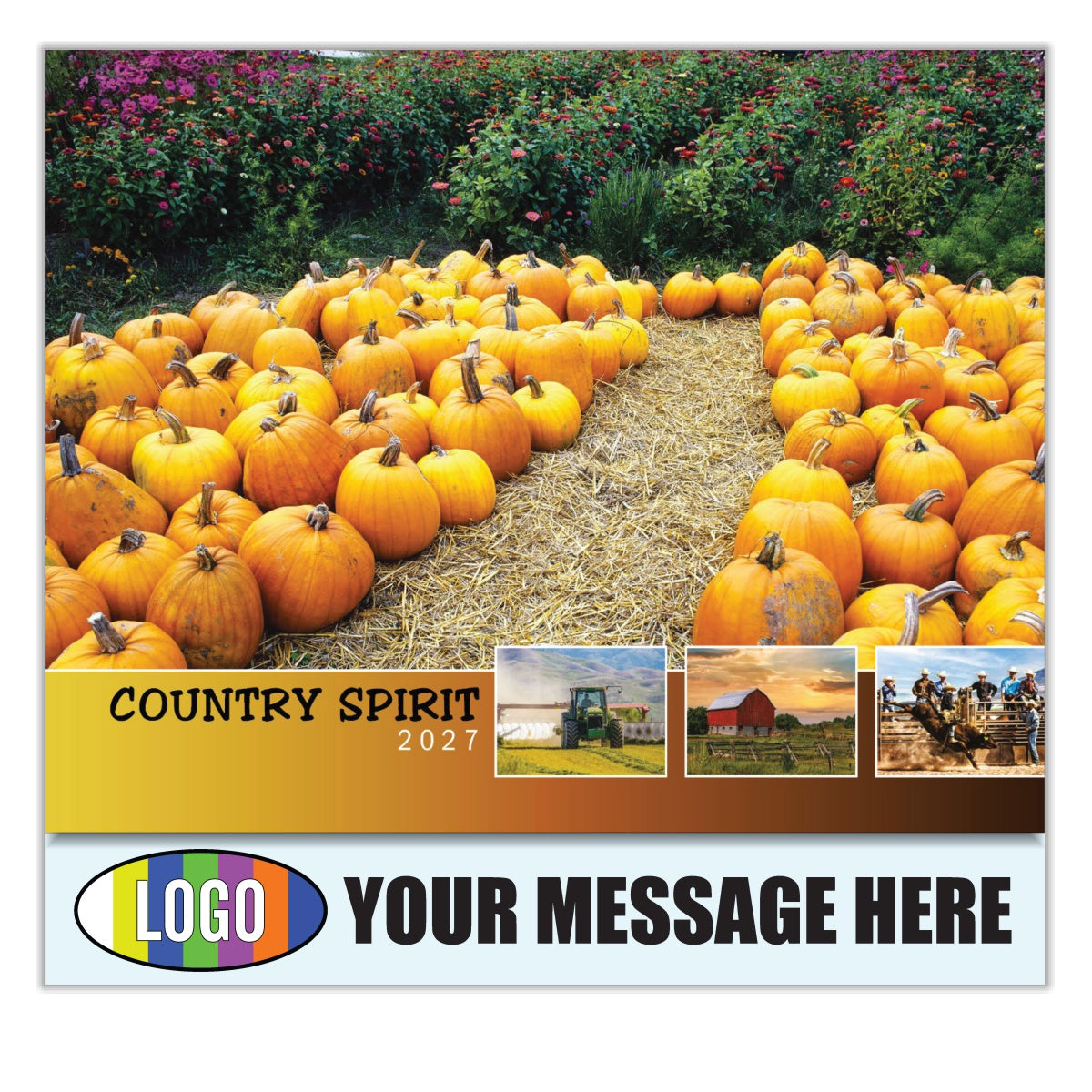 2027 Business Promotion Calendar - Country Spirit - Printed with your Logo, Name and message