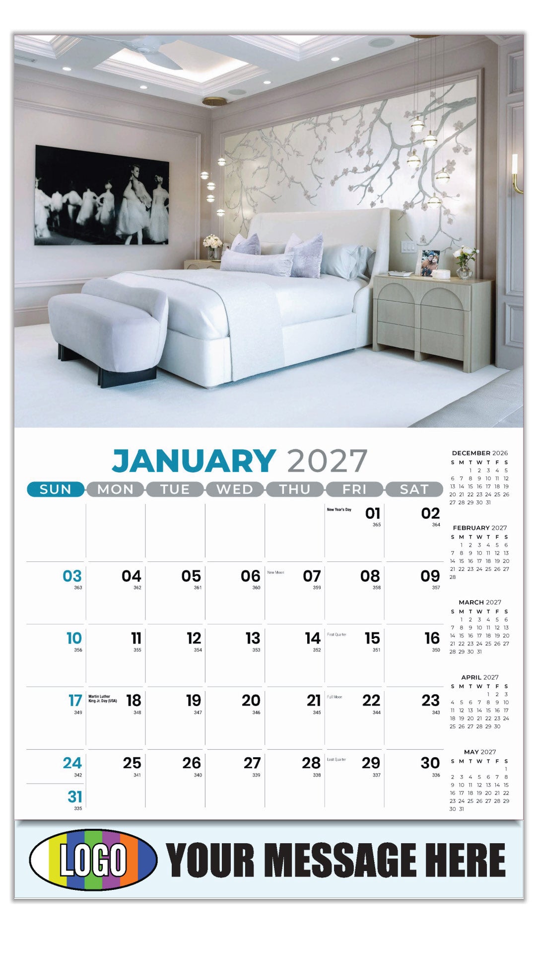 2027 Business Promotional Calendar - Decor and Design - January