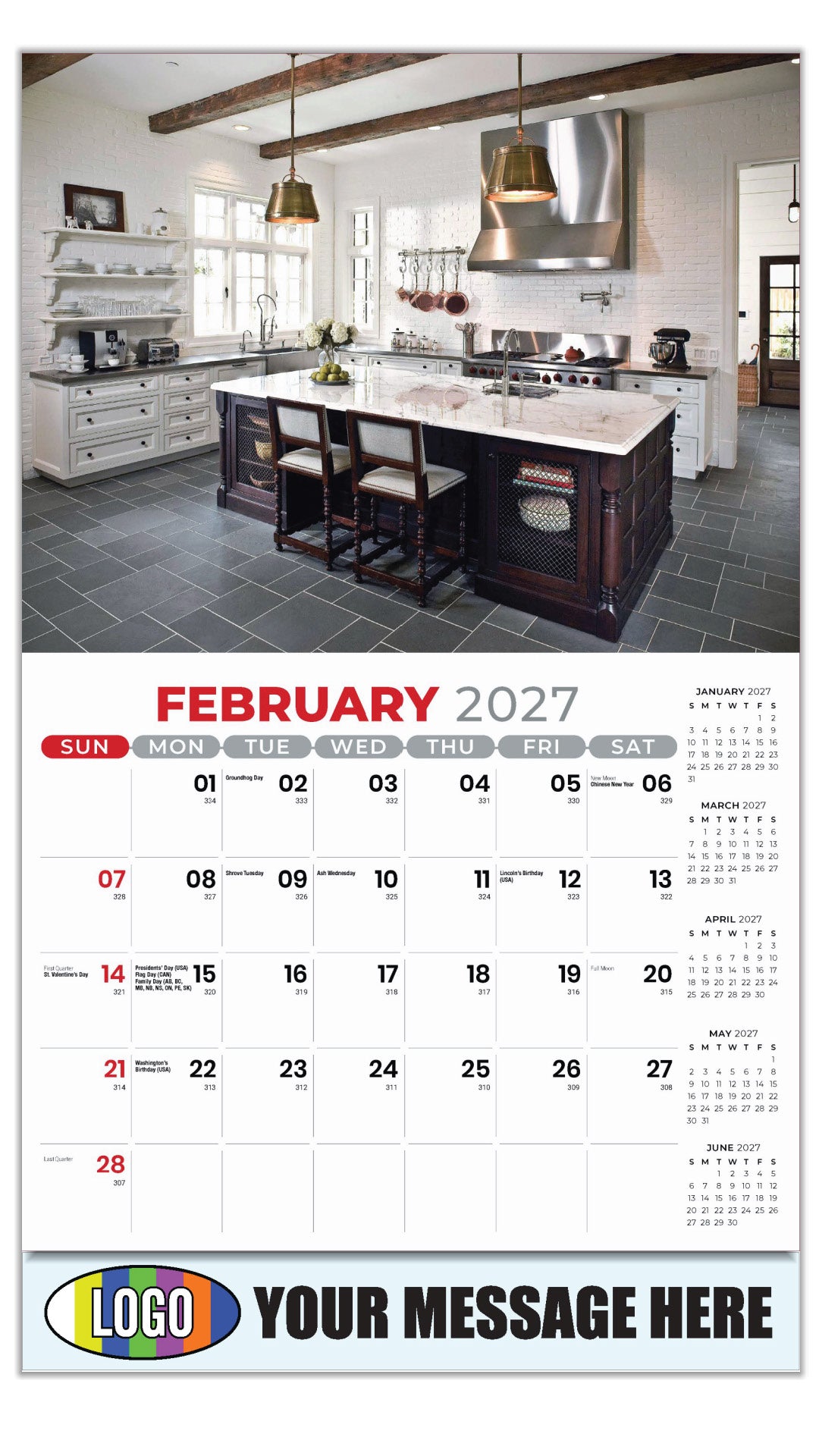2027 Business Promotional Calendar - Decor and Design - February