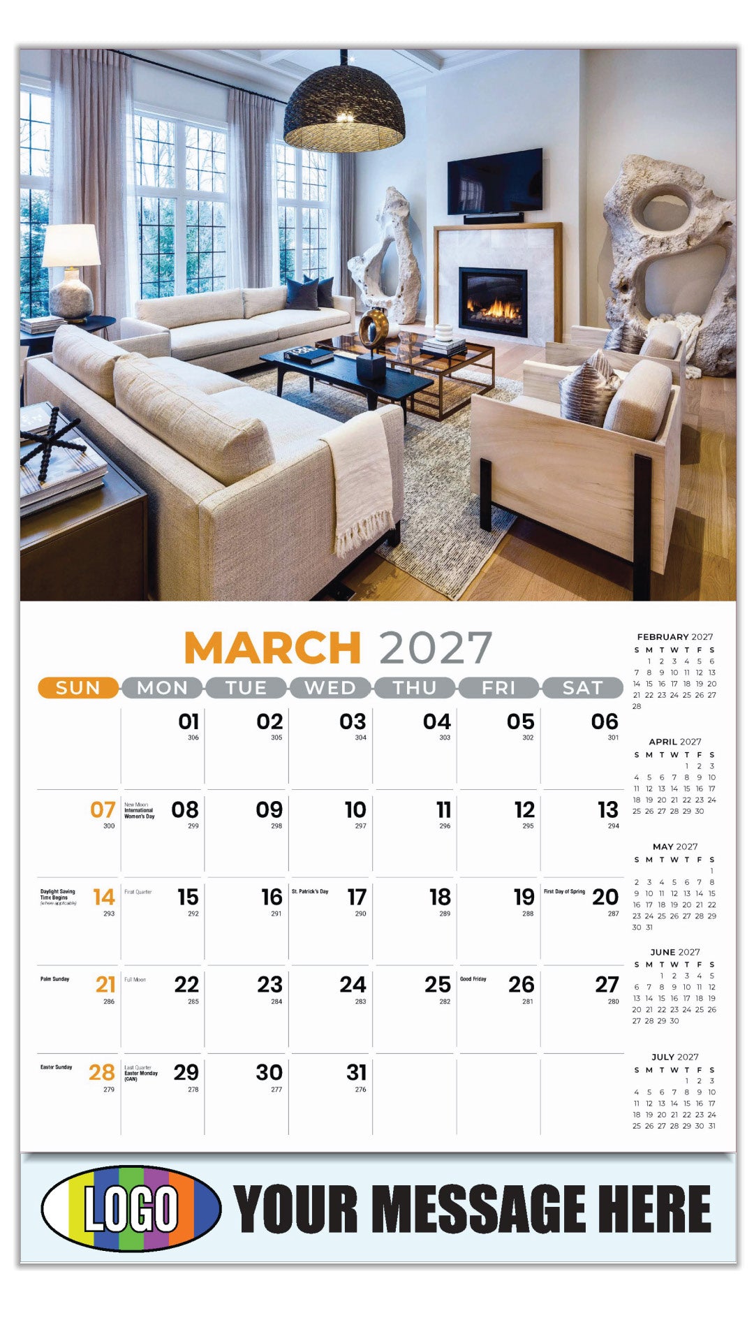 2027 Business Promotional Calendar - Decor and Design - March