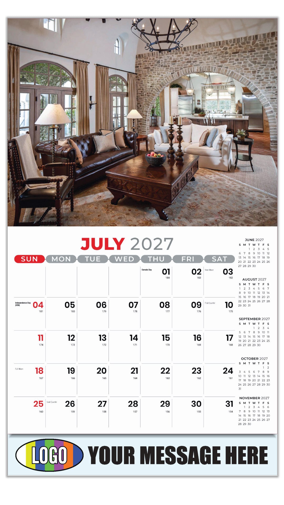2027 Business Promo Calendar - Decor and Design - July