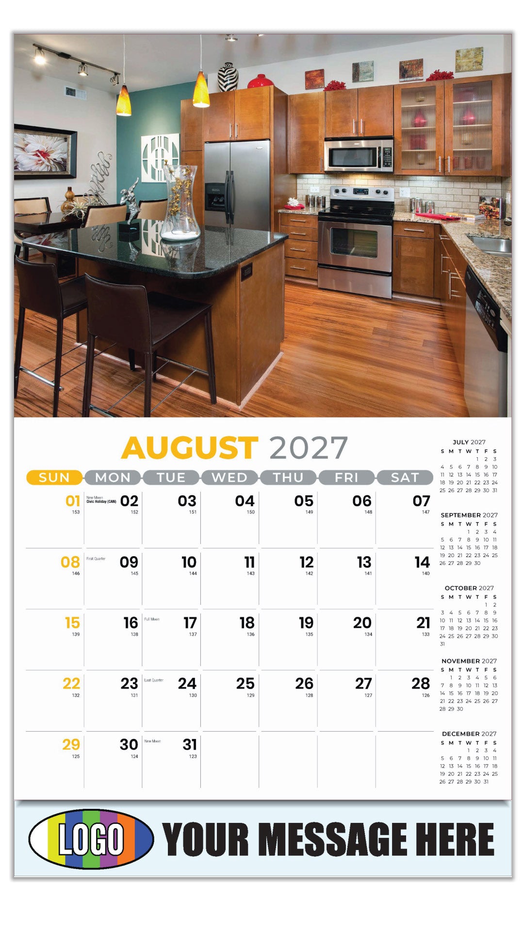 2027 Business Promo Calendar - Decor and Design - August