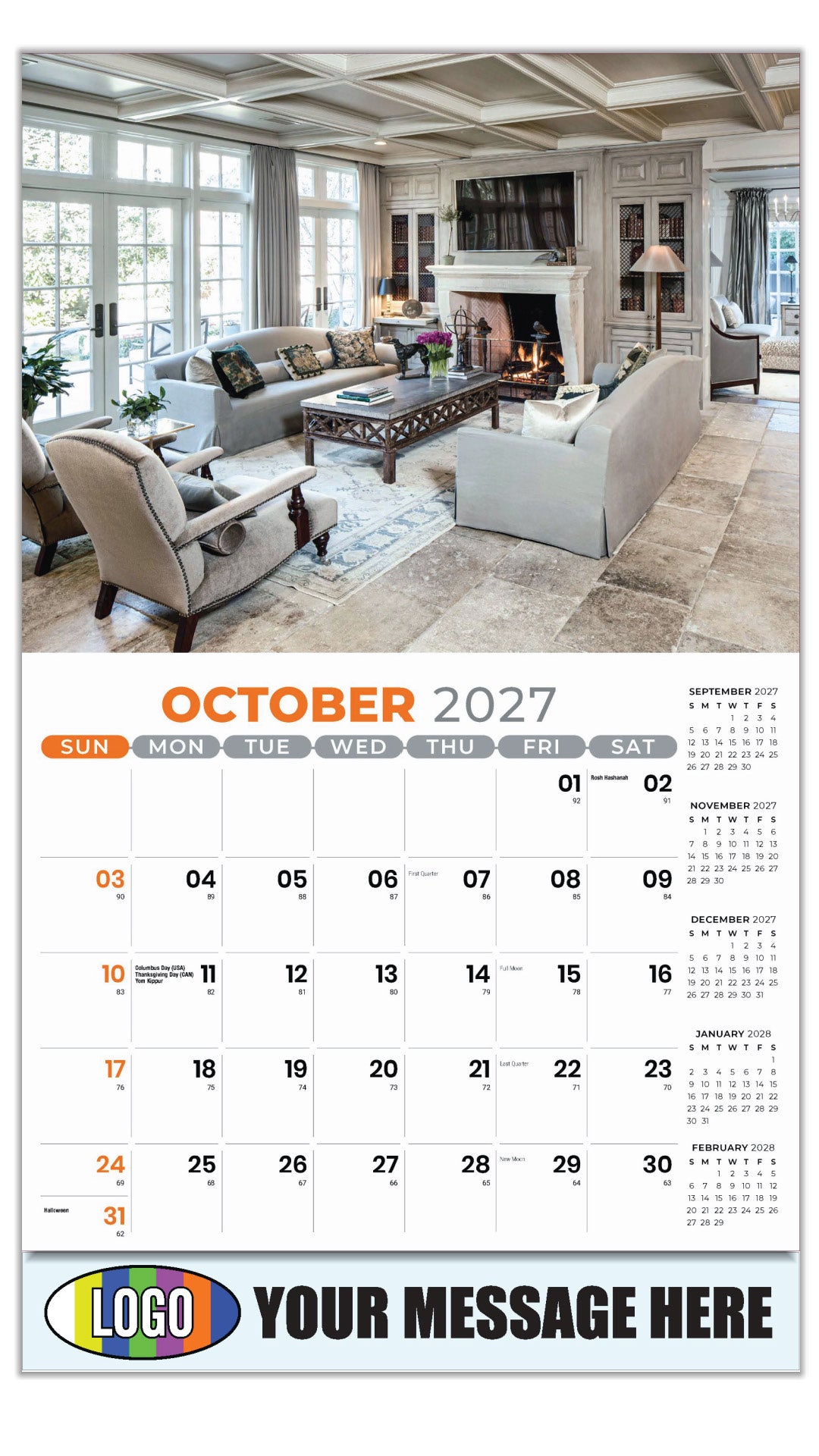 2027 Business Promotion Calendar - Decor and Design - October