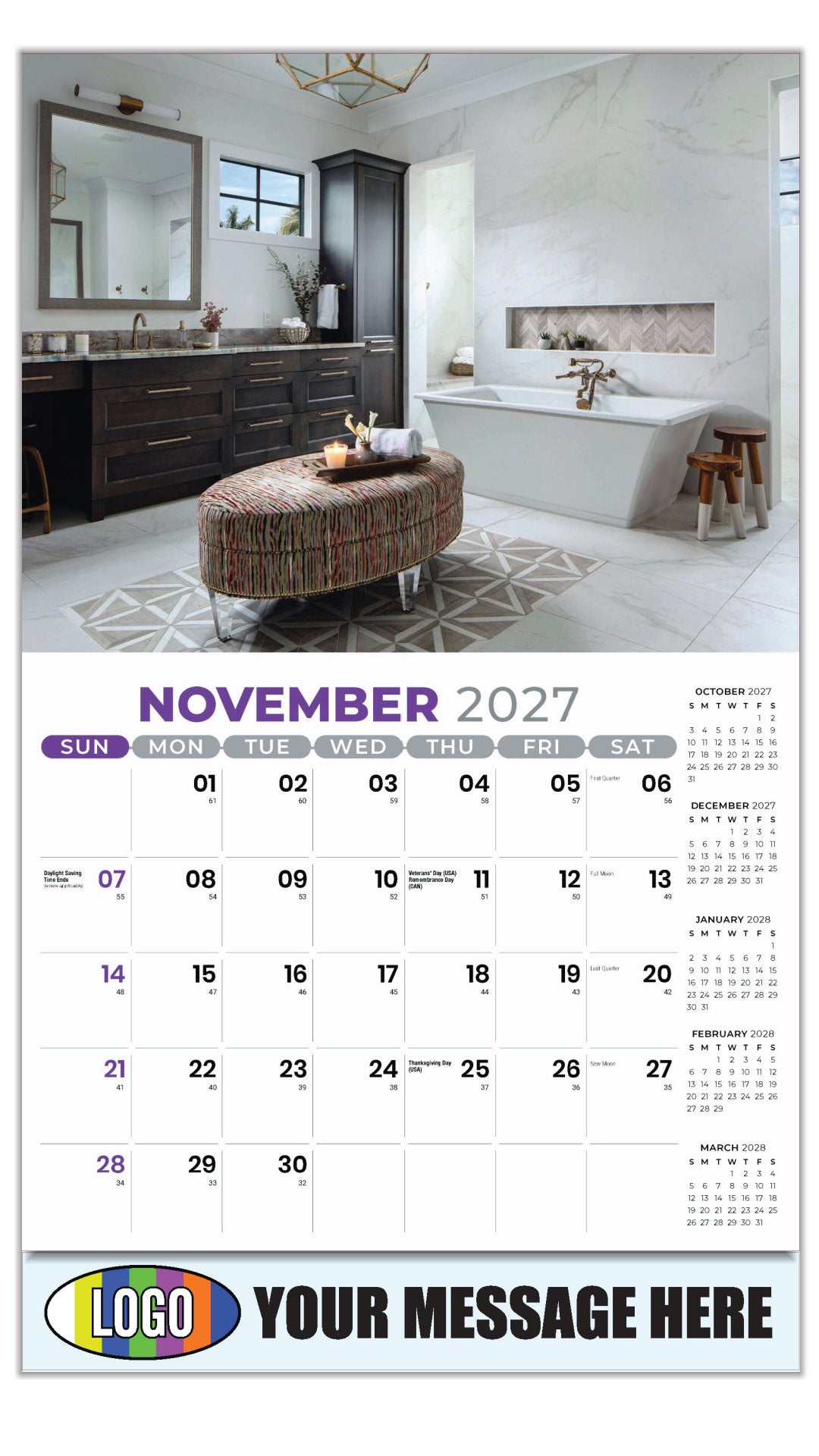2027 Business Promotion Calendar - Decor and Design - November