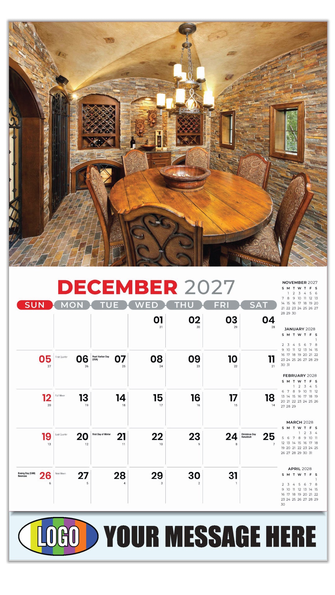 2027 Business Promotion Calendar - Decor and Design - December