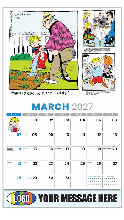2027 Business Promotional Calendar - March - Dennis the Menace - ComicArt