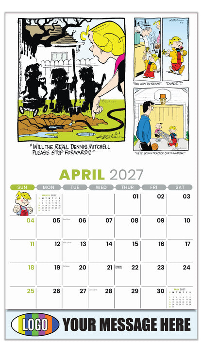 2027 Business Advertising Calendar - April - Dennis the Menace - ComicArt