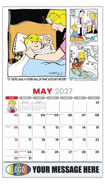 2027 Business Advertising Calendar - May - Dennis the Menace - ComicArt