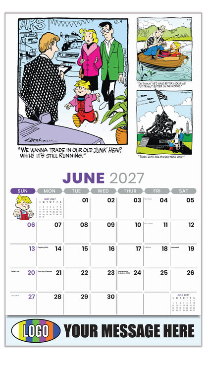 2027 Business Advertising Calendar - June - Dennis the Menace - ComicArt