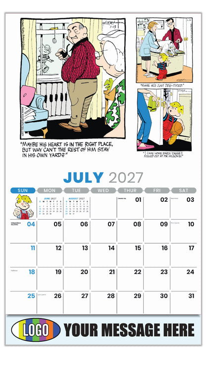 2027 Business Promo Calendar - July - Dennis the Menace - ComicArt