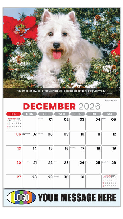 2027 Business Promotional Calendar - Dogs - December_a - West Highland Terrier