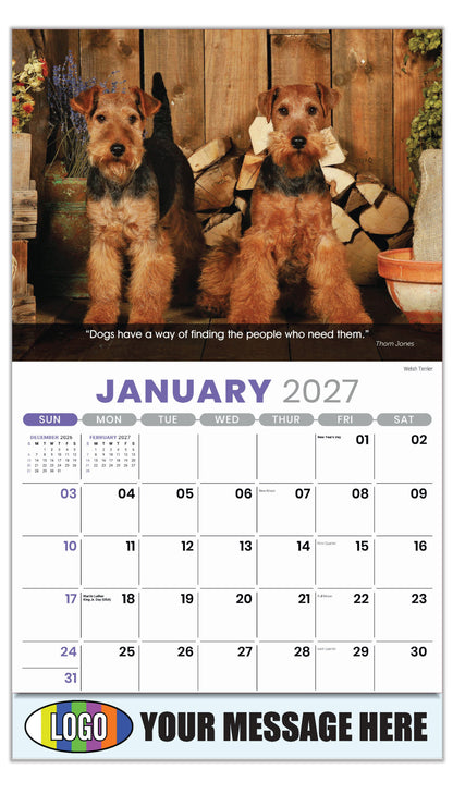 2027 Business Promotional Calendar - Dogs - January - Welsh Terrier