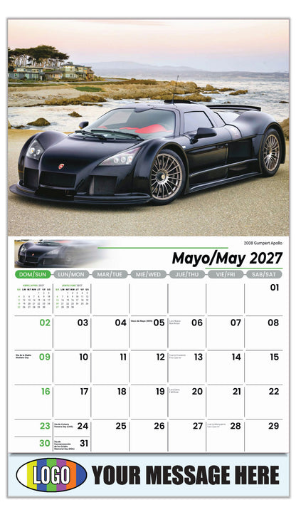 2027 Business Advertising Calendar - Exotic Cars Bilingual - May - 2008 Gumpert Apollo
