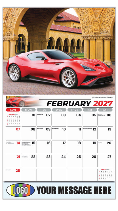 2027 Business Promotional Calendar - Exotic Cars - February - 2013 Icona Vulcano Concept