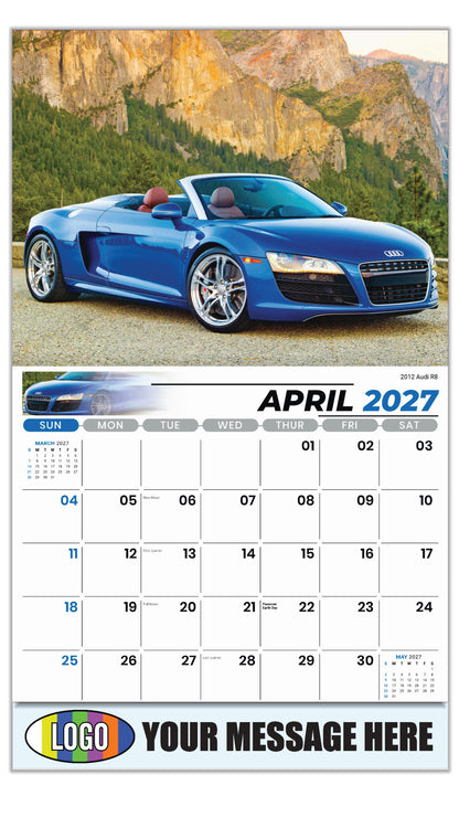 2027 Business Advertising Calendar - Exotic Cars - April - 2012 Audi R8
