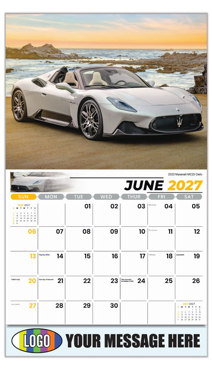 2027 Business Advertising Calendar - Exotic Cars - June - 2023 Maserati MC20 Cielo