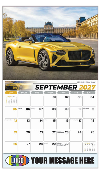 2027 Business Promo Calendar - Exotic Cars - September - 2024 Bentley Mulliner Bacalar