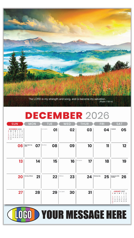 2027 Business Promotional Calendar - Faith Passages - December_a - (Psalm 118:14)