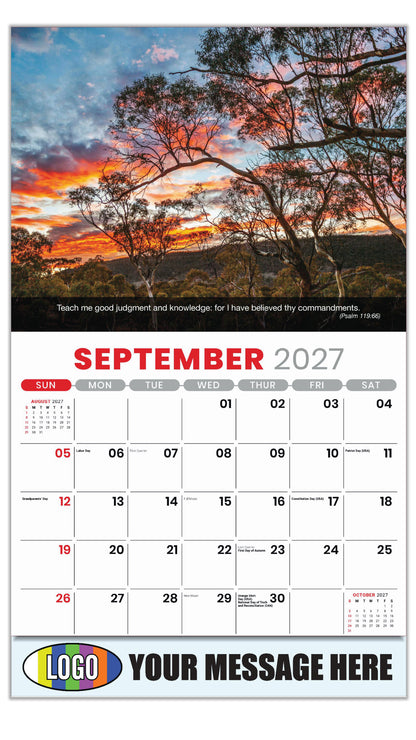 2027 Business Promo Calendar - Faith Passages - September - (Psalm 119:66)
