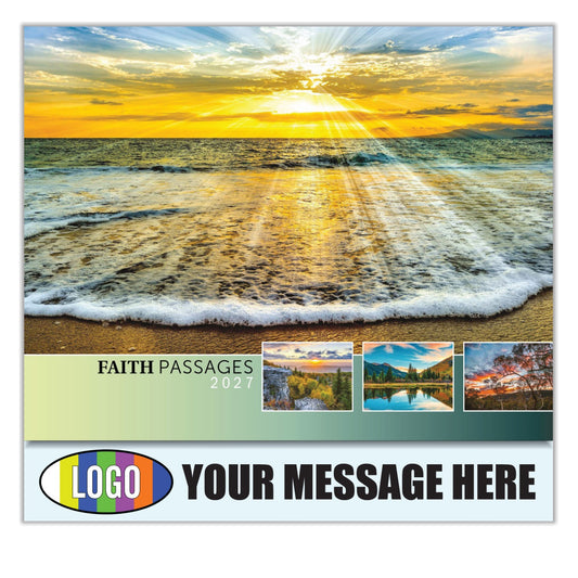 2027 Business Advertising Calendar - Faith Passages - Printed with your Logo, Name and message